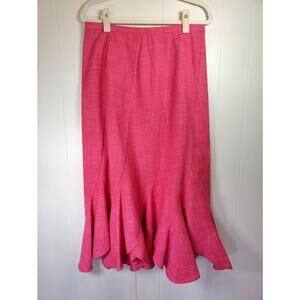 Pink Coral Mermaid Tail Tulip Hem Midi Skirt Retro Pinup Rockabilly 12
